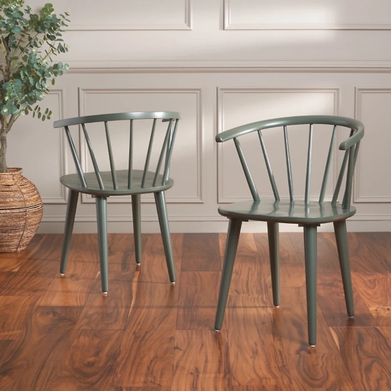 Dark Green Blanchard Dining Chairs, Set of 2