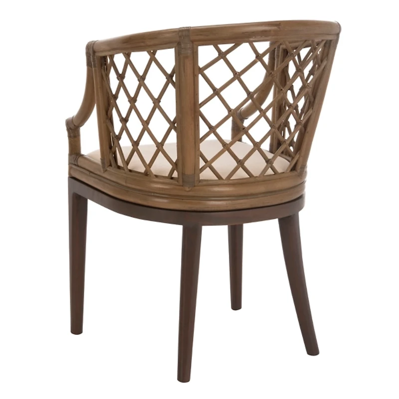 Dark Rattan Curved Back Carlotta Accent Chair