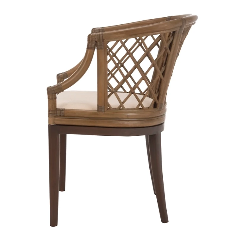 Dark Rattan Curved Back Carlotta Accent Chair