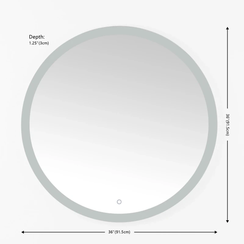 Round Whit LED Wall Mirror