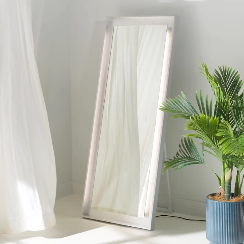 Montauk Silver LED Full Length Mirror