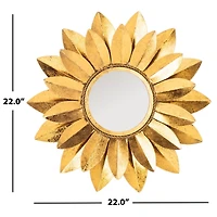Gold Metal Sunflower Wall Mirror