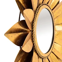 Gold Metal Sunflower Wall Mirror