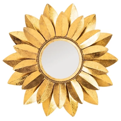Gold Metal Sunflower Wall Mirror