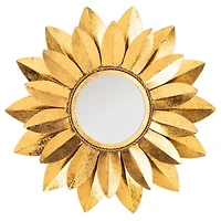 Gold Metal Sunflower Wall Mirror
