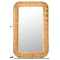 Natural Wood and Rattan Alessa Wall Mirror