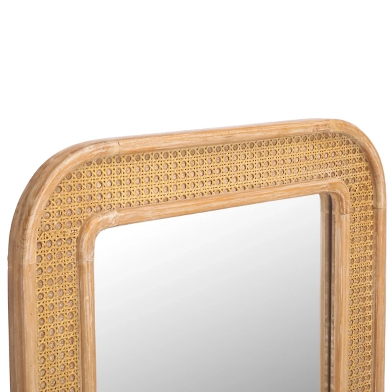 Natural Wood and Rattan Alessa Wall Mirror
