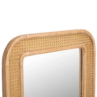 Natural Wood and Rattan Alessa Wall Mirror
