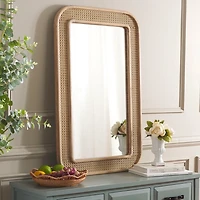 Natural Wood and Rattan Alessa Wall Mirror