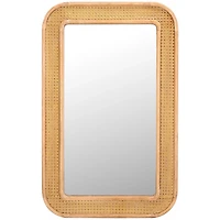 Natural Wood and Rattan Alessa Wall Mirror
