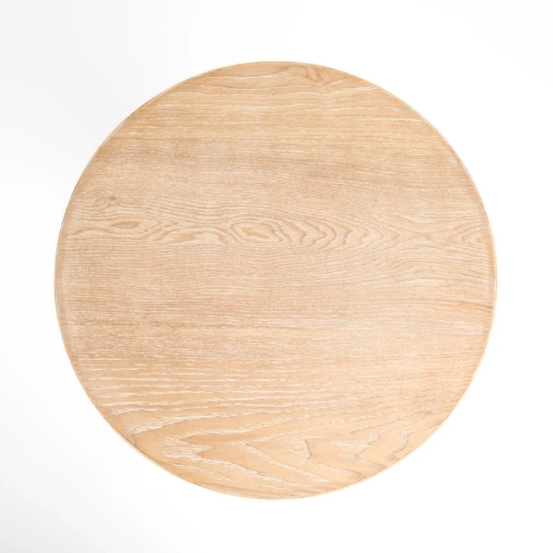 Natural & Cream Wood Bristol Round Accent Table