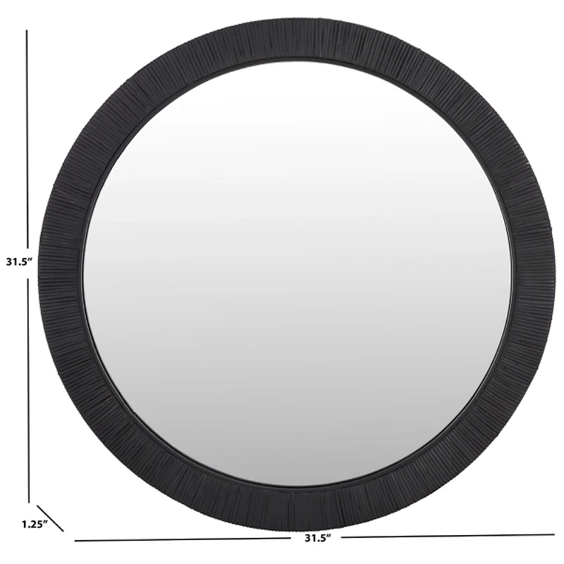 Black Wood Wrapped Nellie Wall Mirror