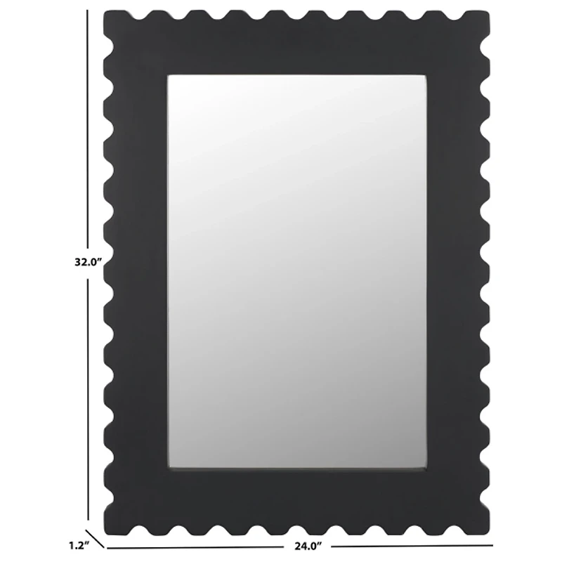 Black Angular Scalloped Nadia Wall Mirror