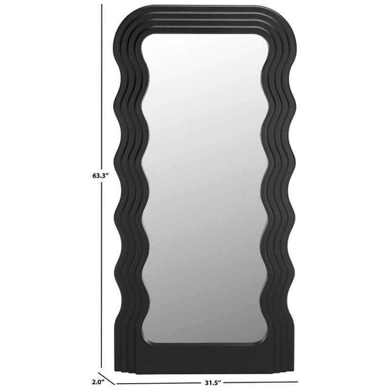 Black Wavy Mayha Leaner Mirror