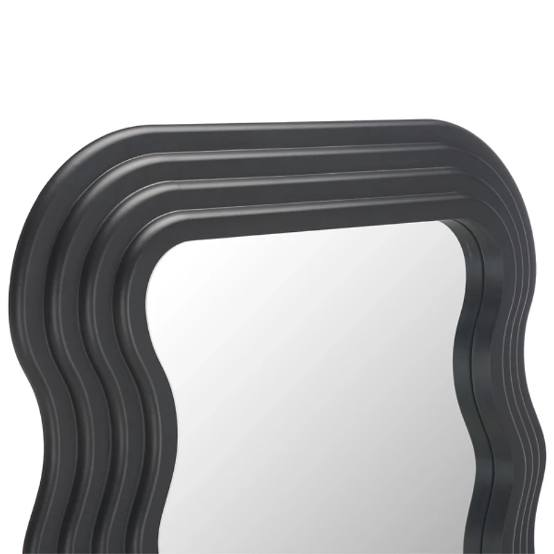 Black Wavy Mayha Leaner Mirror