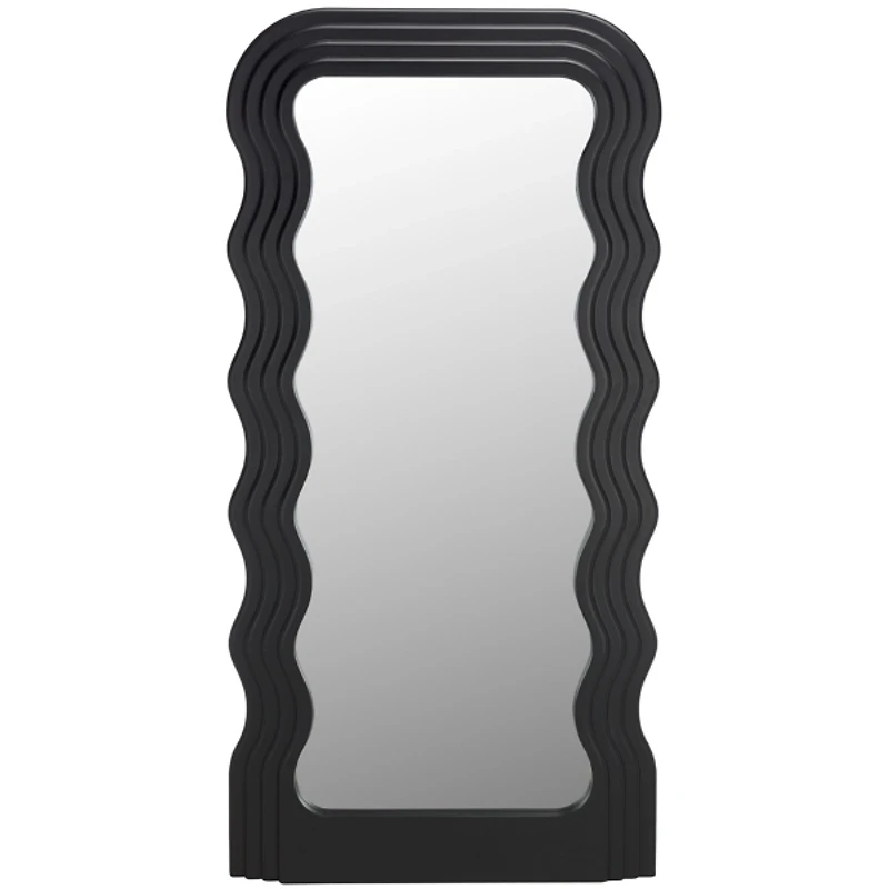 Black Wavy Mayha Leaner Mirror