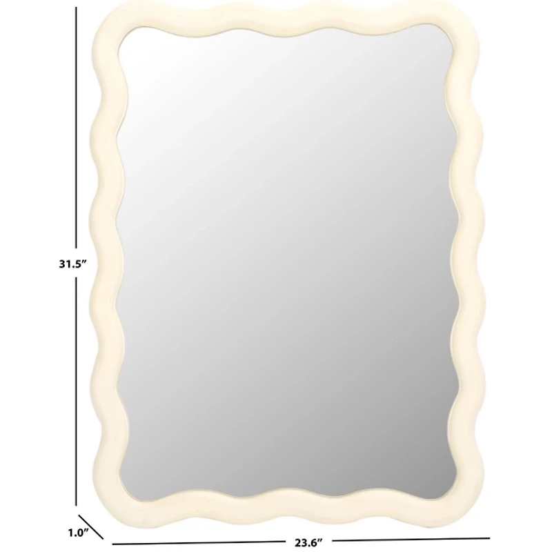 Cream Wavy Izara Wall Mirror