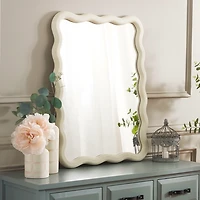 Cream Wavy Izara Wall Mirror