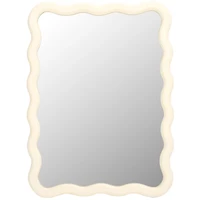 Cream Wavy Izara Wall Mirror