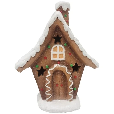 LED Gingerbread House with Star Windows Decoration