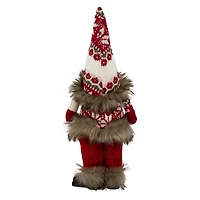 Standing Gnome with Red Knitted Christmas Outfit