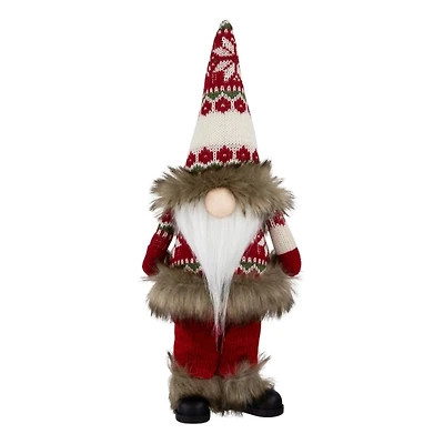 Standing Gnome with Red Knitted Christmas Outfit
