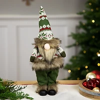 Standing Gnome with Green Knitted Christmas Outfit