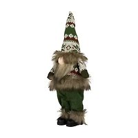 Standing Gnome with Green Knitted Christmas Outfit