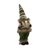 Standing Gnome with Green Knitted Christmas Outfit