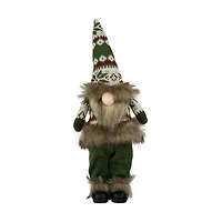 Standing Gnome with Green Knitted Christmas Outfit