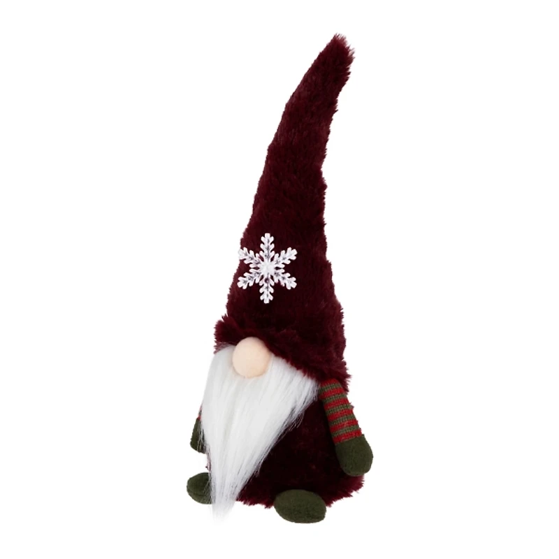Red Gnome with LED Snowflake