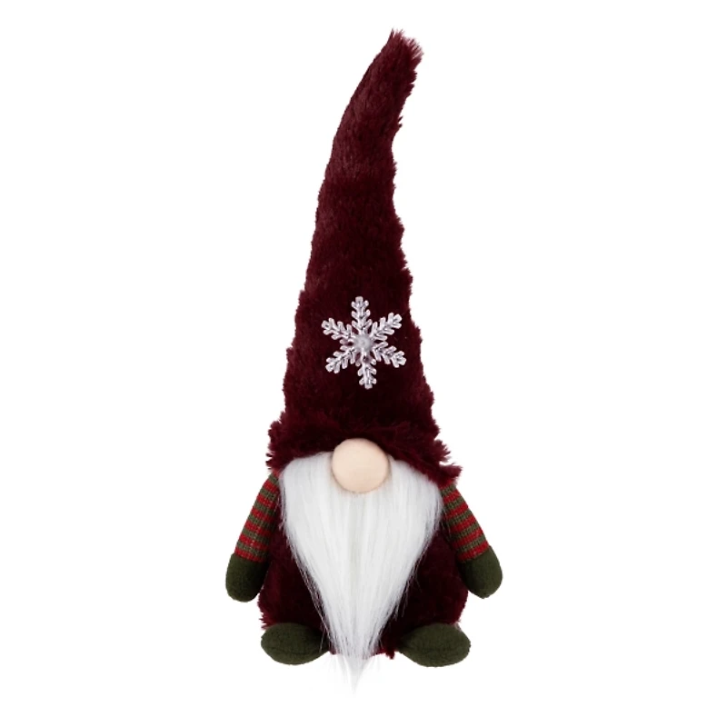 Red Gnome with LED Snowflake