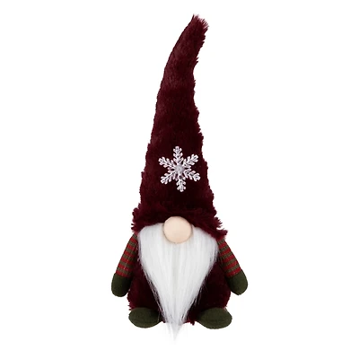 Red Gnome with LED Snowflake