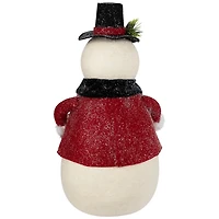 Glittered Snowman with Vest Figurine