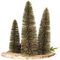 Trio of Bottle Brush Trees Christmas Decoration