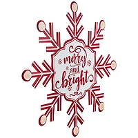 Merry and Bright Snowflake Wall Plaque