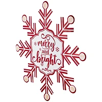 Merry and Bright Snowflake Wall Plaque