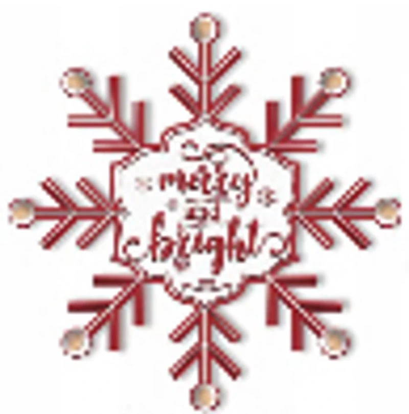 Merry and Bright Snowflake Wall Plaque
