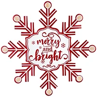 Merry and Bright Snowflake Wall Plaque