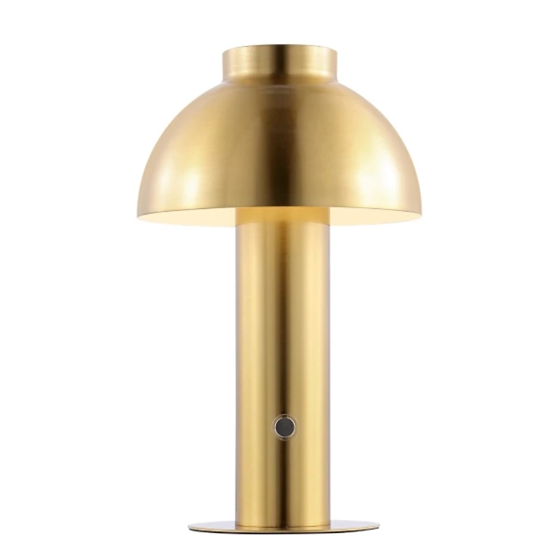 Brass Dome LED Cordless Table Lamp, 12 in.