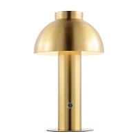 Brass Dome LED Cordless Table Lamp, 12 in.