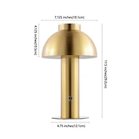 Brass Dome LED Cordless Table Lamp, 12 in.