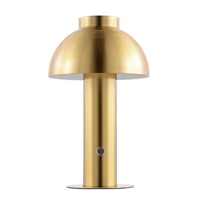 Brass Dome LED Cordless Table Lamp, 12 in.
