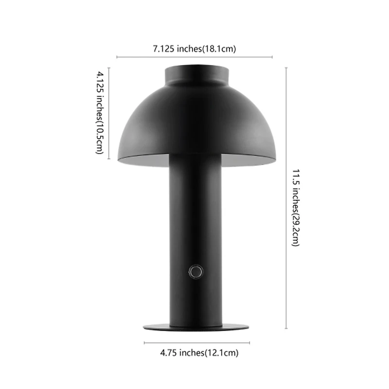 SAFAVIEH Black LED Cordless Table Lamp, 12 in.