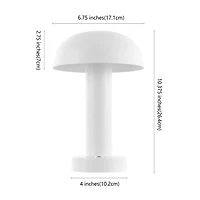White Metal LED Cordless Touch Lamp, 10 in.