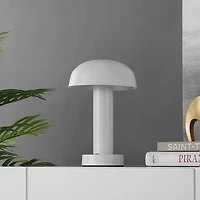 White Metal LED Cordless Touch Lamp, 10 in.