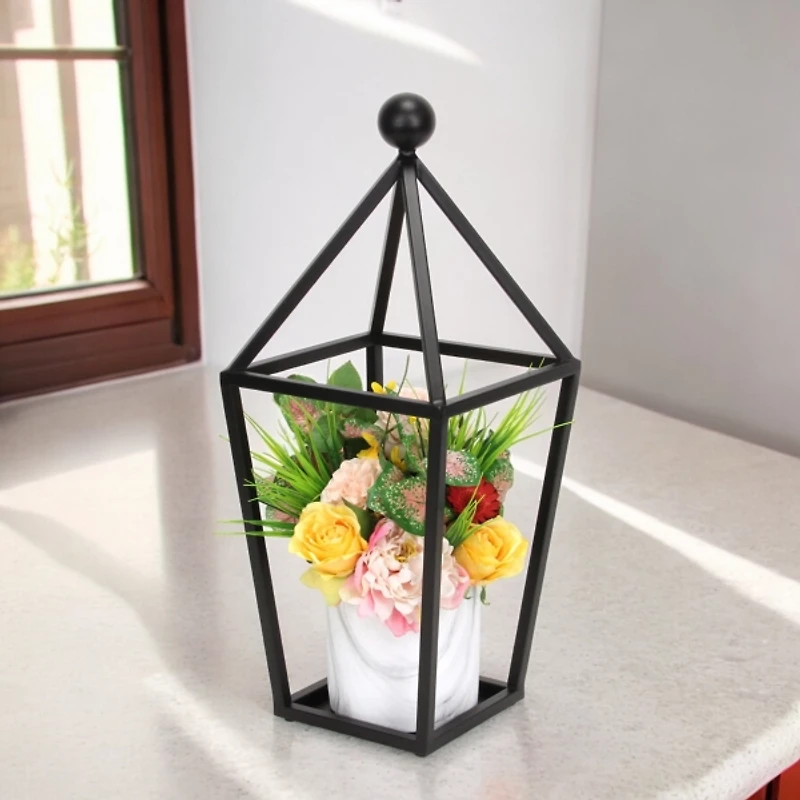 Black Metal Novara Open Lantern