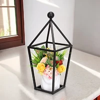 Black Metal Novara Open Lantern