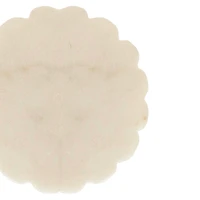 White Marble Scalloped Edge Coasters, Set of 3