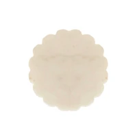 White Marble Scalloped Edge Coasters, Set of 3
